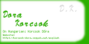 dora korcsok business card