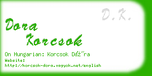 dora korcsok business card